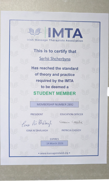 Irish Massage Therapists Association — Member